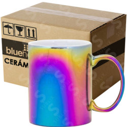 Taza de cerámica Blue Heat 11oz Caja Reforzada Espejo  arcoiris (Caja de 36)(copia)