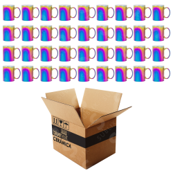 Taza de cerámica Blue Heat 11oz Caja Reforzada Espejo  arcoiris (Caja de 36)(copia)