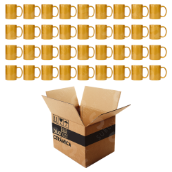 Taza de cerámica 11oz Dorada Reforzada(Caja de 36 pzas) Blue Heat