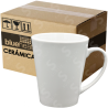 Taza de cerámica 12oz Blanca  Reforzada Cónica (Caja de 36) Blue Heat