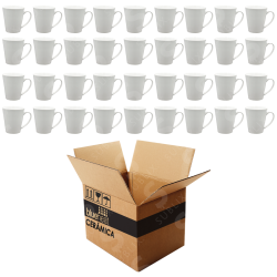 Taza de cerámica 12oz Blanca  Reforzada Cónica (Caja de 36) Blue Heat