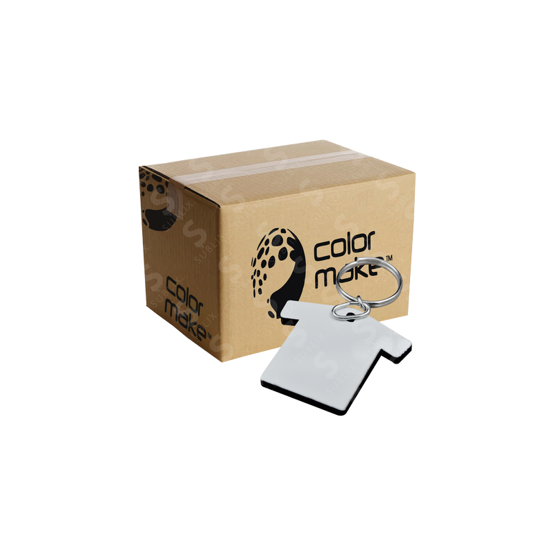 Llavero de MDF Sublimable 5mm Reverso Negro Playera (Caja de 50)  Color Make