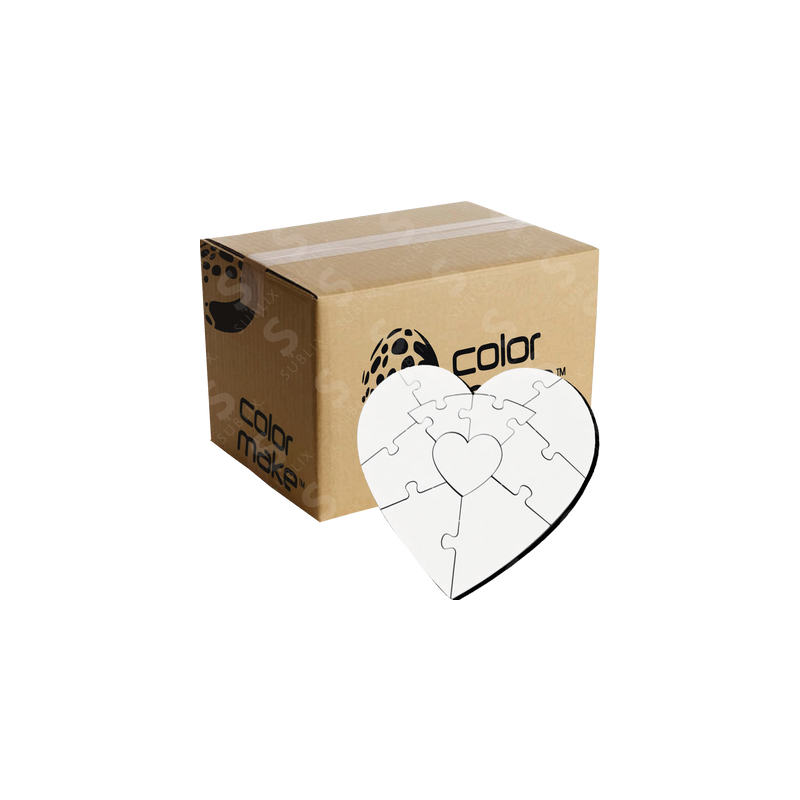 Rompecabezas de MDF Sublimable 11 Piezas Corazón 3mm (Caja de 24) Color Make