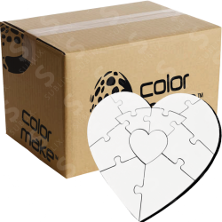 Rompecabezas de MDF Sublimable 11 Piezas Corazón 3mm (Caja de 24) Color Make
