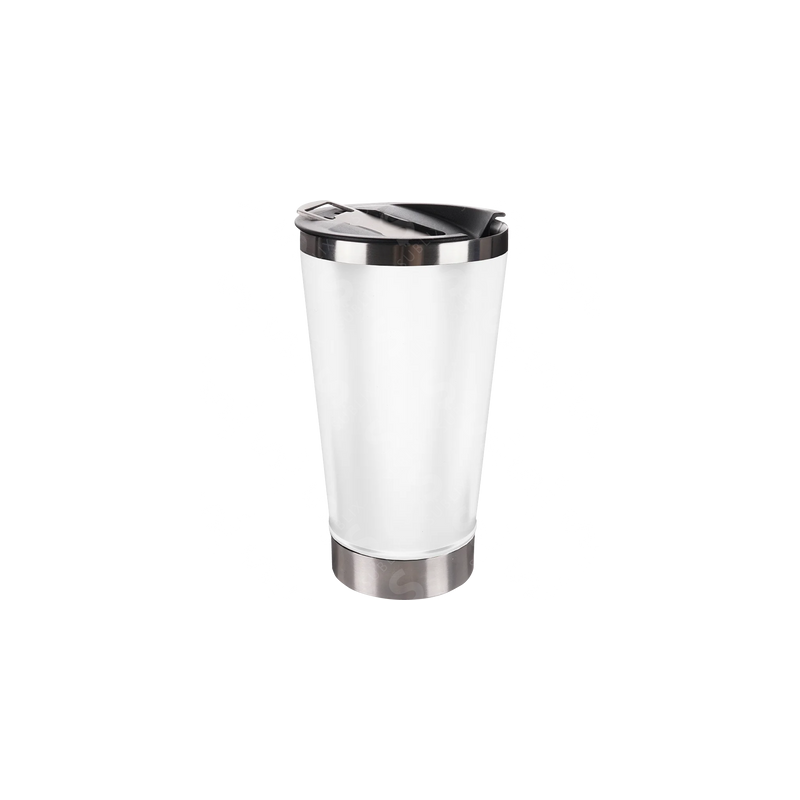 Termo Vaso de acero con destapador 20oz Montejo blanco