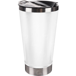 Termo Vaso de acero con destapador 20oz Montejo blanco