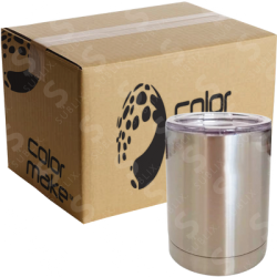 Vaso de Acero 300ml Tipo Barril  Plata (Caja de 50)  Color Make