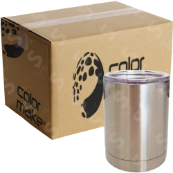 Vaso de Acero 300ml Tipo Barril  Plata (Caja de 50)  Color Make