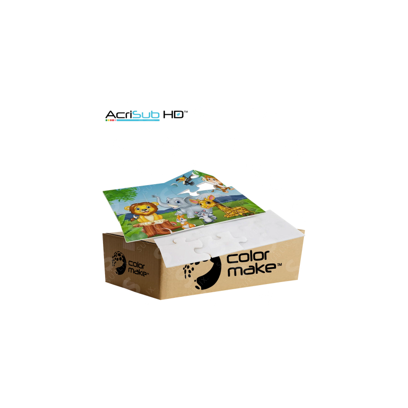 Rompecabezas ACRISUB HD Sublimable 12 Piezas A4  Blanco de 5mm  (Caja de 15) Color Make