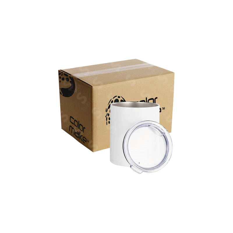 Vaso de Acero 300ml Tipo Barril  Blanco (Caja de 50)  Color Make