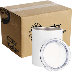 Vaso de Acero 300ml Tipo Barril  Blanco (Caja de 50)  Color Make
