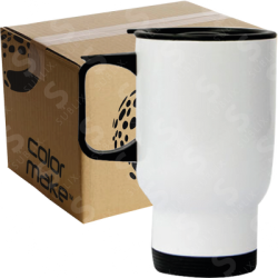 Jarra de Acero 16oz Tipo Viajera  Blanco (Caja de 12) Color Make