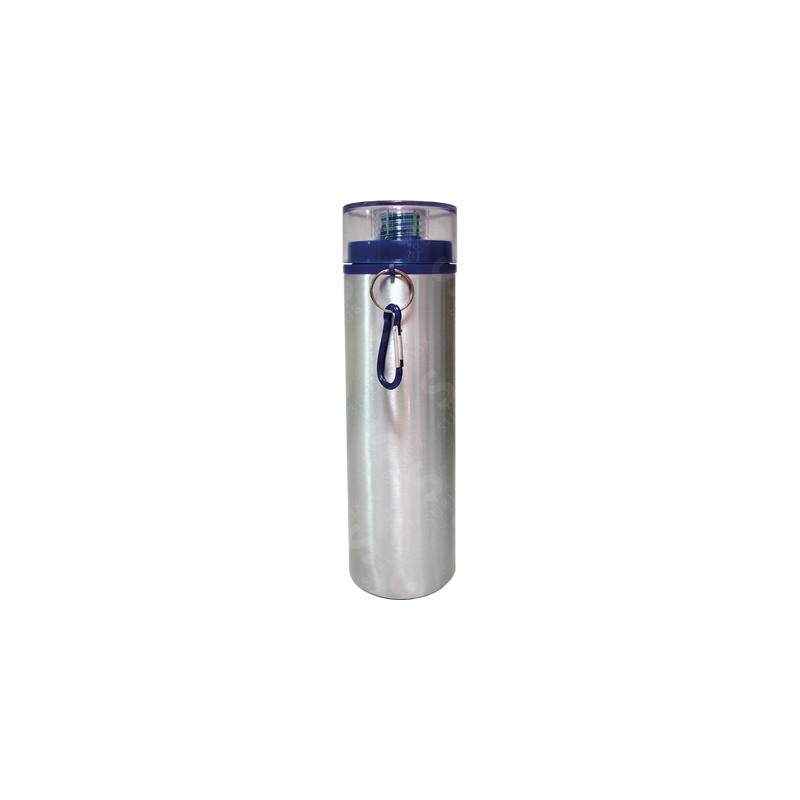 Botella 750 Ml Plata Tapa Rosca Azul