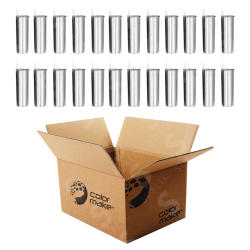 Vaso de Acero 600ml Tipo Skinny Plata  (Caja de 24) Color Make