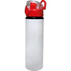Botella de aluminio 750ml. Blanca. Botón presionable roja ColorMake