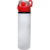 Botella de aluminio 750ml. Blanca. Botón presionable roja ColorMake