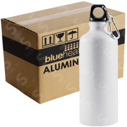 Botella de aluminio 750ml Deportiva color blanco (Caja de 12) Blue Heat