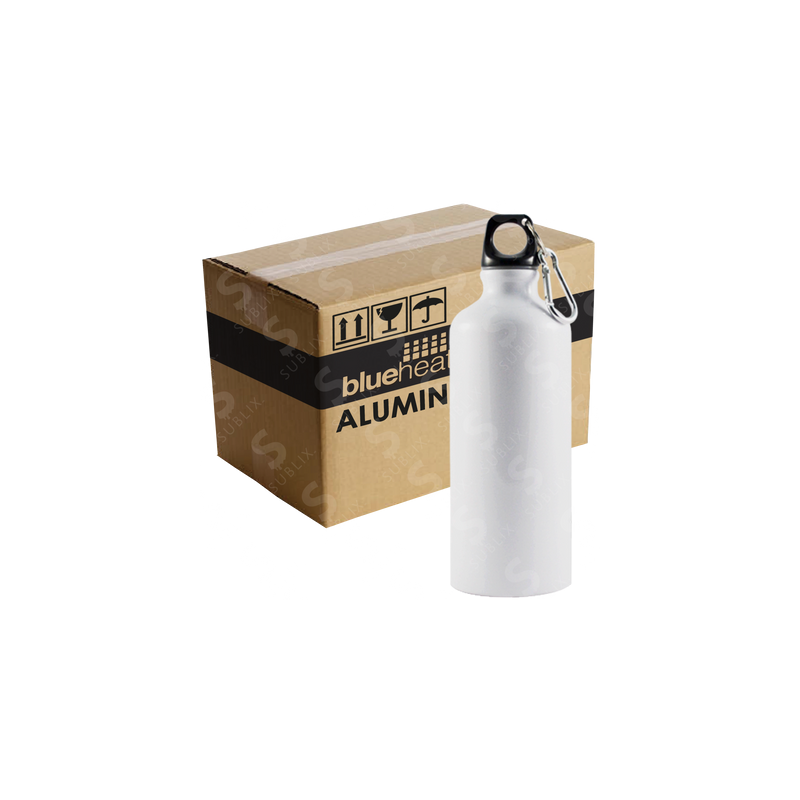 Botella de aluminio 750ml Deportiva color blanco (Caja de 12) Blue Heat