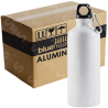 Botella de aluminio 750ml Deportiva color blanco (Caja de 12) Blue Heat