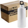 Botella de aluminio 750ml Deportiva color blanco (Caja de 12) Blue Heat