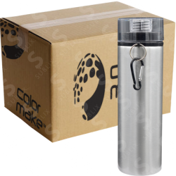 Botella de aluminio 750ml Plata tapa de rosca Negra (Caja de 12) Color Make
