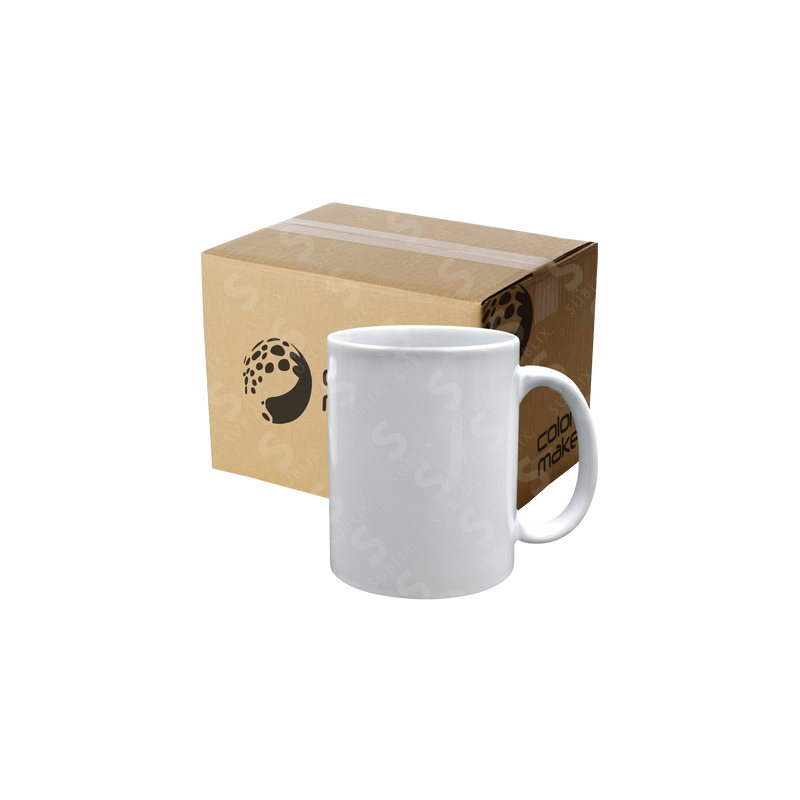 Taza de cerámica 11oz Blancacaja reforzada  Grado AAA (Caja de 36) Color Make