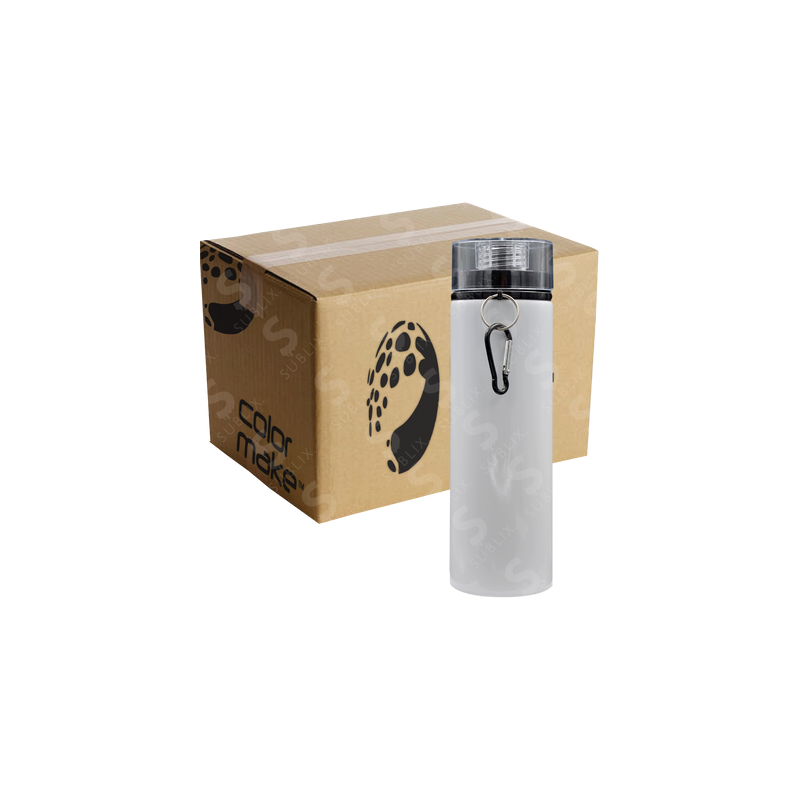 Botella de aluminio 750ml Blanca tapa de rosca Negra (Caja de 12) Color Make