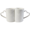 Taza de cerámica 11oz. Blanca. Pareja con asa de Corazón ColorMake