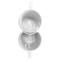 Taza de cerámica 11oz. Blanca. Pareja con asa de Corazón ColorMake