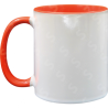 Taza de cerámica 11oz. Blanca. Interior y asa color naranja ColorMake