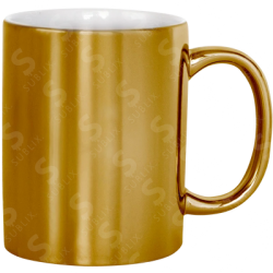 Taza de cerámica 11oz. Metálica Oro