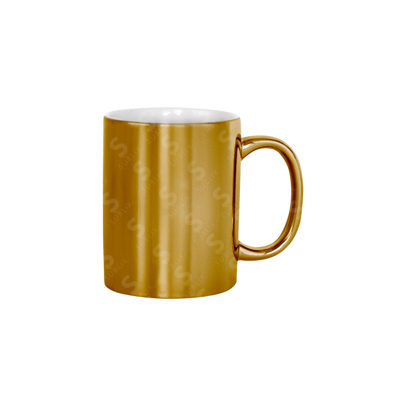 Taza de cerámica 11oz. Metálica Oro