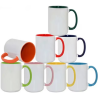 Taza de cerámica 15oz Blanca Interior y asa de colores