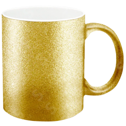 Taza de cerámica 11oz. Diamantada Oro