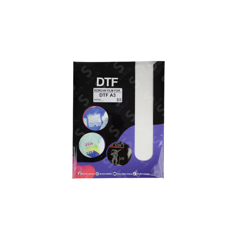 Paquete de Film DTF A3 (60 hojas) Color Make
