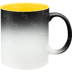 Taza de cerámica 11oz Mágica Color Negro Interior De Colores
