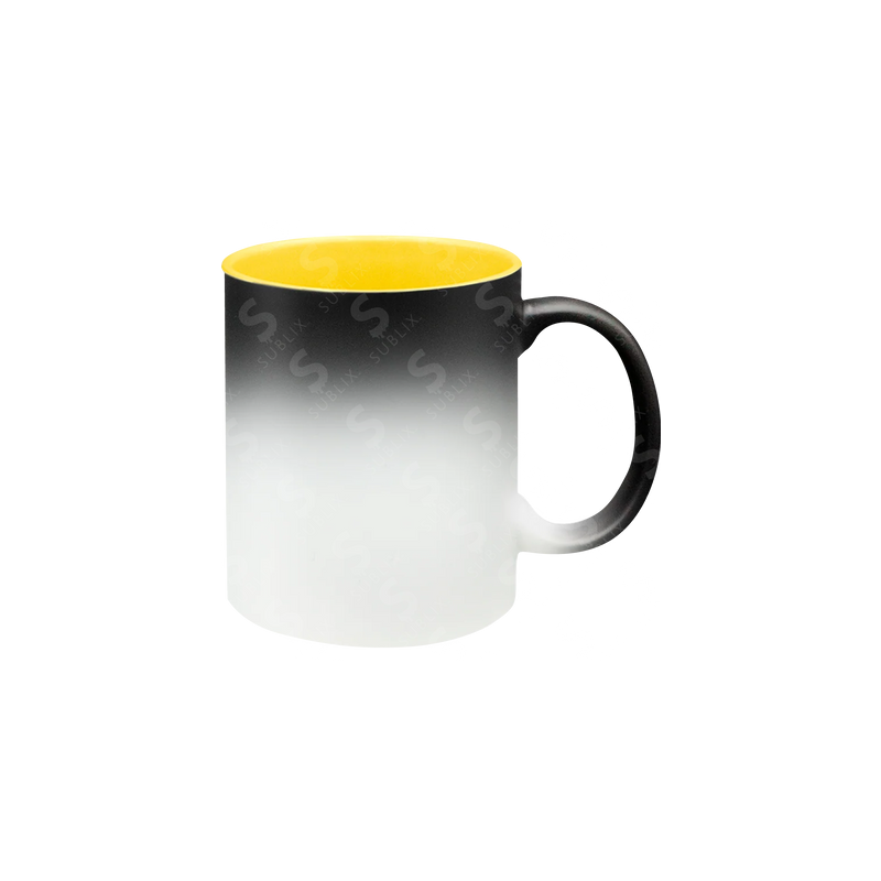 Taza de cerámica 11oz Mágica Color Negro Interior De Colores