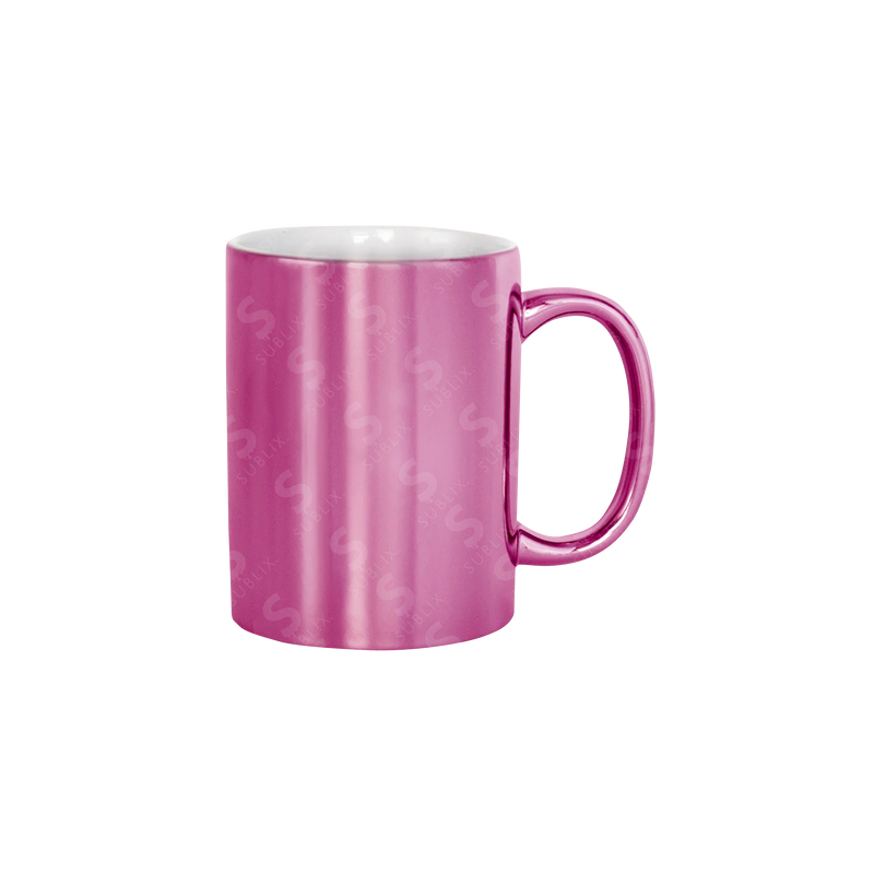 Taza de cerámica 11oz. Metálica Rosa