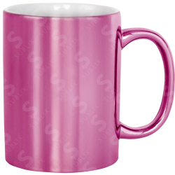 Taza de cerámica 11oz. Metálica Rosa