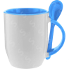 Taza de cerámica 12oz Con cuchara Interior azul cielo