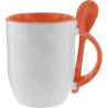 Taza de cerámica 12oz Con cuchara Interior naranja