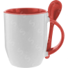 Taza de cerámica 12oz Con cuchara Interior rojo