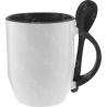 Taza de cerámica 12oz Con cuchara Interior negro