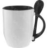 Taza de cerámica 12oz Con cuchara Interior negro