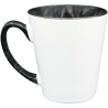 Taza de cerámica 12oz Blanca Cónica Interior y asa negro