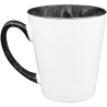 Taza de cerámica 12oz Blanca Cónica Interior y asa negro