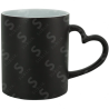 Taza de cerámica 11oz. Mágica color negro con asa de corazón