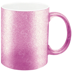 Taza de cerámica 11oz. Diamantada Rosa