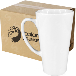 Taza de cerámica 17oz Blanca Cónica (Caja de 24) Color Make