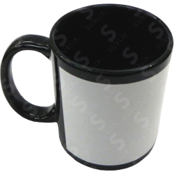 Taza de cerámica 11oz Negra  Ventana blanca (Caja de 36) Color Make